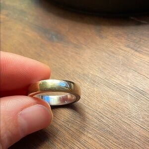 Chunky Gold Faced Silver Ring. Please Read Details